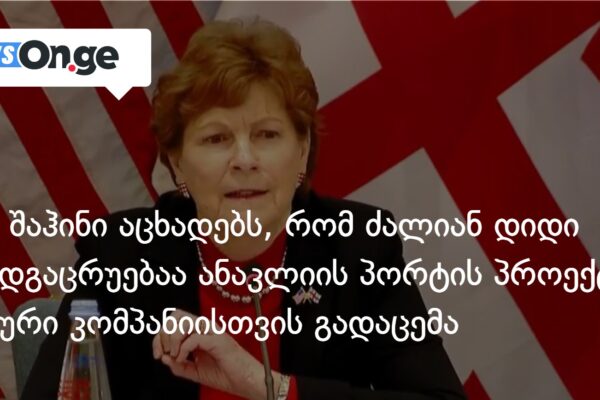 ჯინ შაჰინი აცხადებს, რომ ძალიან დიდი იმედგაცრუებაა ანაკლიის პორტის პროექტის ჩინური კომპანიისთ