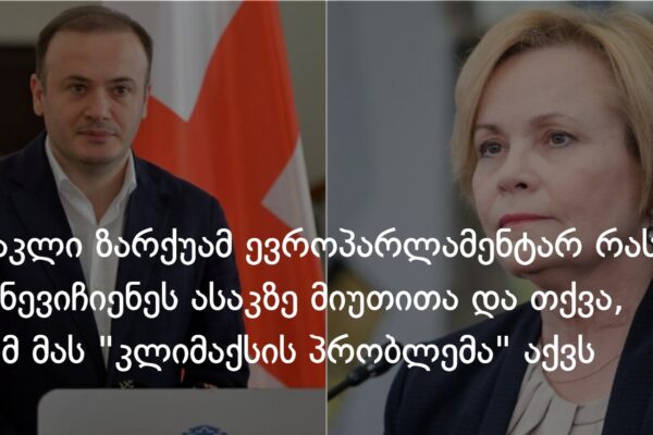 ირაკლი ზარქუამ ევროპარლამენტარ რასა იუკნევიჩიენეს ასაკზე მიუთითა და თქვა, რომ “ჰგონია, მას კლიმ