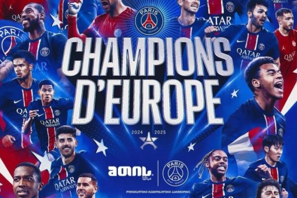 UEFA-ს ჩემპიონთა ლიგაში ისტორიულ გამარჯვებას PSG და „წყალი მთის“ ერთობლივად აღნიშნავენ